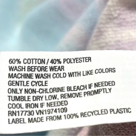 Colsie Pastel Tie Dye Cropped Sweatshirt Sz S - Picture 7 of 7